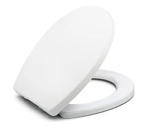 Bath Royale Mastersuite Round Toilet Seat With Cover, White, Slow-Close, Quick-Release For Easy Cleaning 1