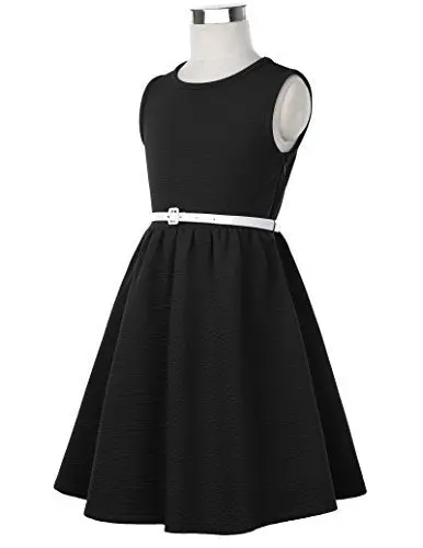 Grace Karin Girls Retro Sleeveless Swing Dresses With Belt 2