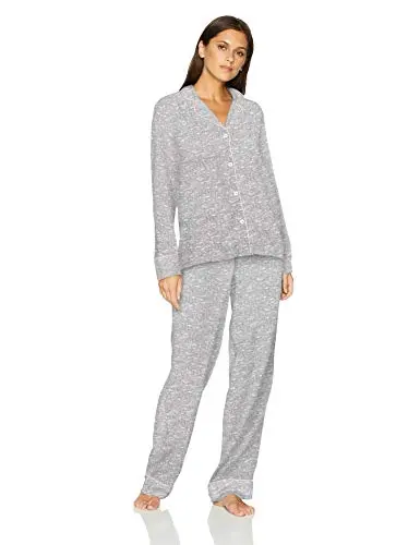 Mae Women's Sleepwear Cozy Flannel Notch Collar Pajama Set 1