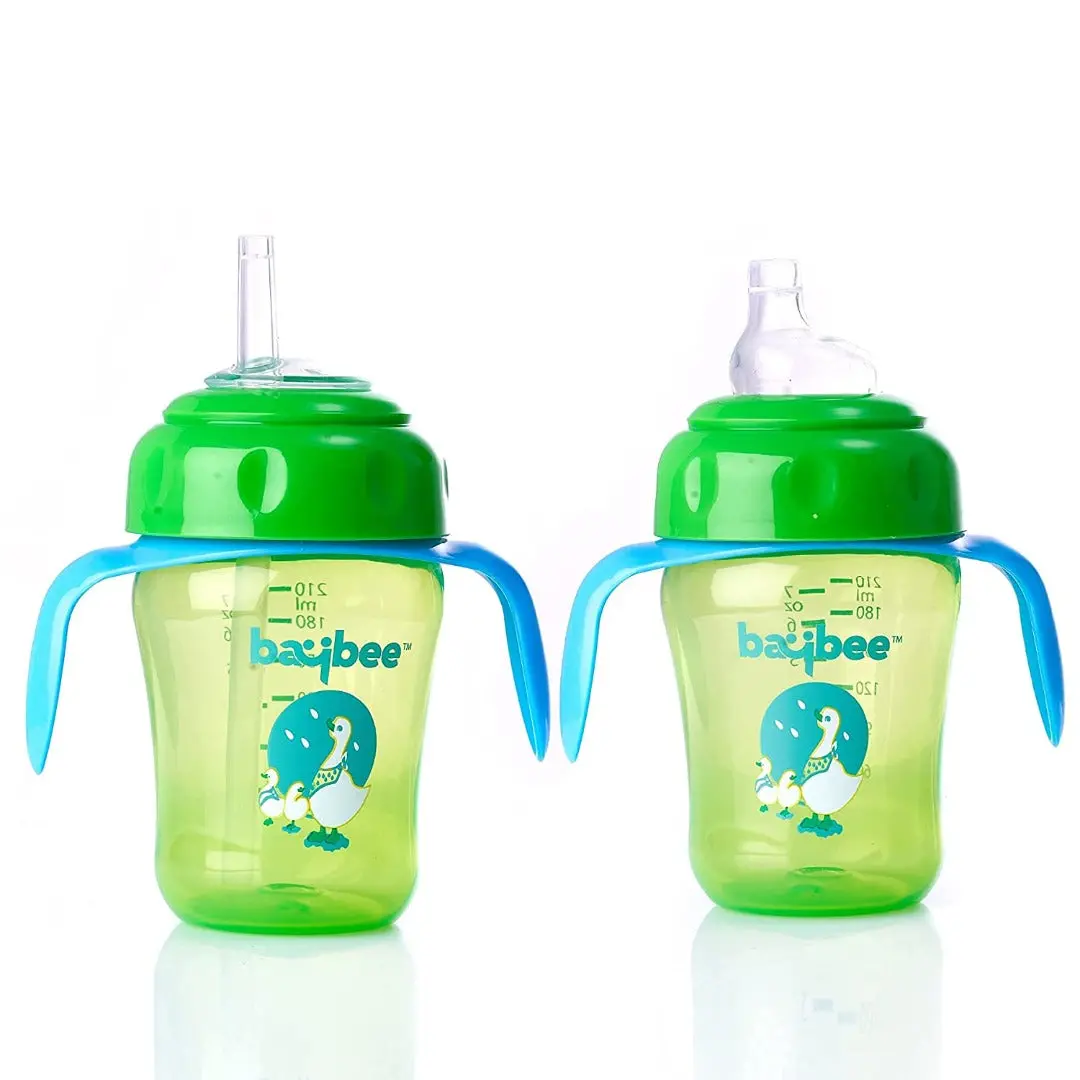 Insulated Flippo Baby Sipper Bottle 210 Ml, Anti Spill Soft Silicone Sippy Cup With Straw Cup For Babies 6 Months - 2 Years 1