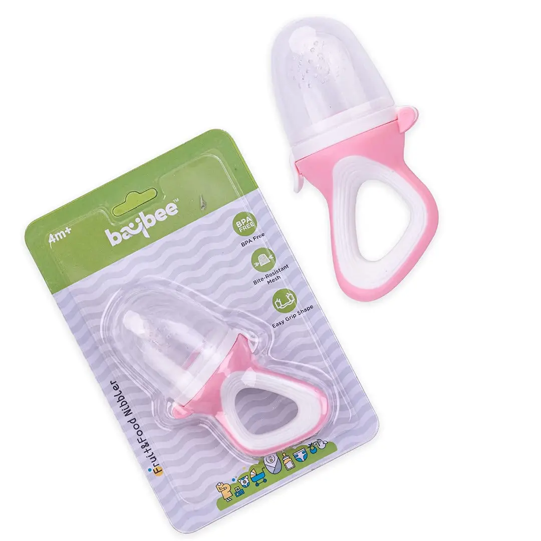 Premium Baby Food And Fruit Nibbler Organic/Fresh Silicone Food Feeder For Baby Newborn 3 To 24 Months, Baby Grip Feeder To Push Food Oval 3