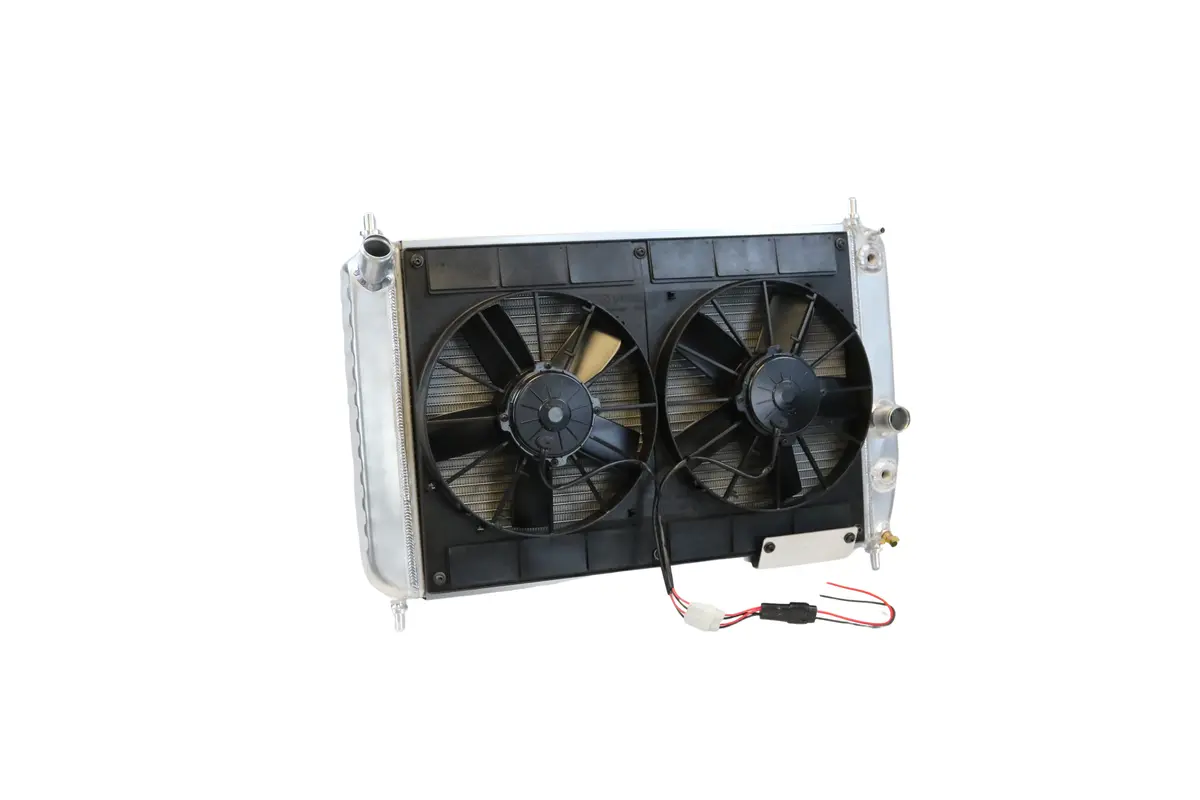 C6 Corvette Radiator With Dual 11" Brushed Fan Kit 1