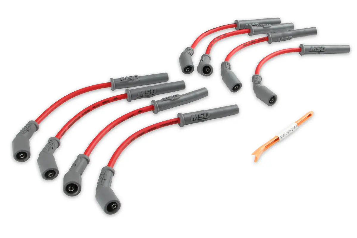Msd Spark Plug Wires For Ls / Lt - Truck Style 11" Long - Red Or Black 1