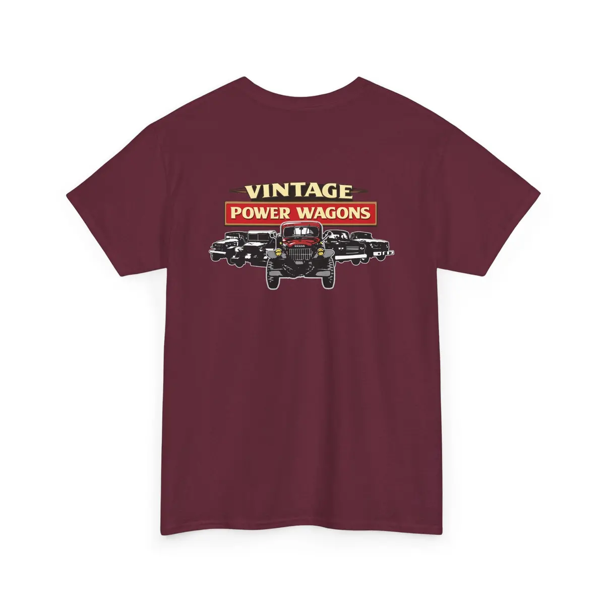 Vintage Power Wagons T-Shirt – Front: Vpw Logo - Back: Classic Vpw Lineup Heavy Cotton Tee 11