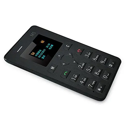 Fsmart M5 Mini Card Cell Phone 1.0 'Lcd Ultra Slim Student Version Android Smartphone Cellphone Partner, Negro 2