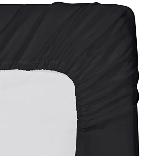 Utopia Bedding Fitted Sheet (Full - Black) - Deep Pocket Brushed Velvety Microfiber, Breathable, Extra Soft And Comfortable - Wrinkle, Fade, Stain And Abrasion Resistant 1