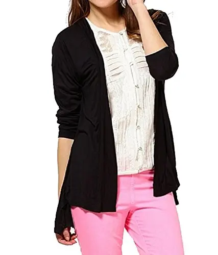Style Shell Black Women's Cotton Shrug (Shrug_Black_M) 1
