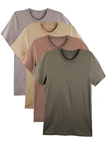 Bolter 4 Pack Men's Everyday Cotton Blend Short Sleeve T-Shirts (Large, Earth Tones) 1