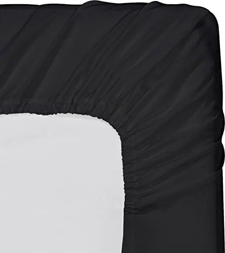 Utopia Bedding Fitted Sheet (Full - Black) - Deep Pocket Brushed Velvety Microfiber, Breathable, Extra Soft And Comfortable - Wrinkle, Fade, Stain And Abrasion Resistant 1