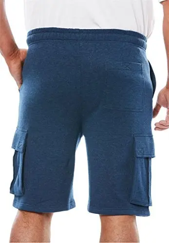 Kingsize Men's Big & Tall Fleece Cargo Shorts, Heather Charcoal Tall-5Xl 2