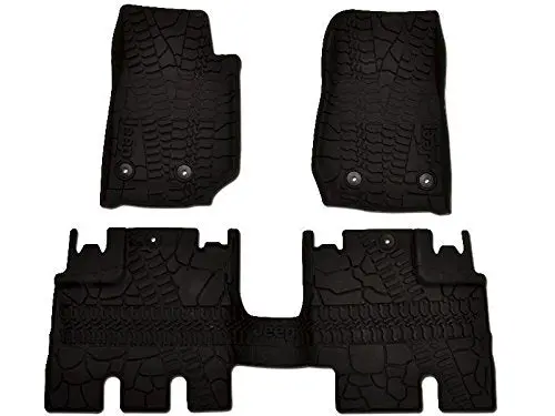 Mopar 82213860 Jeep Wrangler Unlimited 4-Door Black All-Weather 3-Piece Floor Mat Set 2