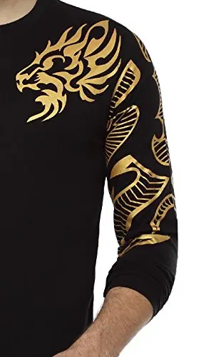 Pepperclub Men's Cotton Round Neck Full Sleeve Printed Tshirt - Dragon 1