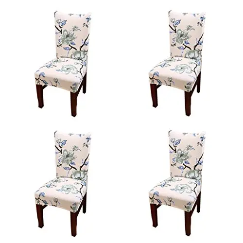 Jiuhong Stretch Removable Washable Short Dining Chair Protector Cover Slipcover, Style 16, 4 Pack 1