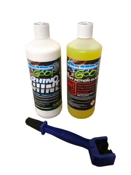Rhino Goo Essential Bike Cleaning Pack 2 X 1 Litre + Dab Products Chain And Sprocket Cleaning Tool (Copy) 1