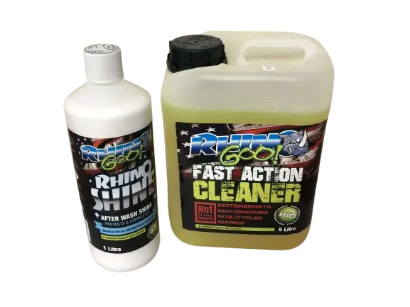 Rhino Goo Essential Bike Cleaning Pack 5Ltr Cleaner + 1Ltr Shine 1