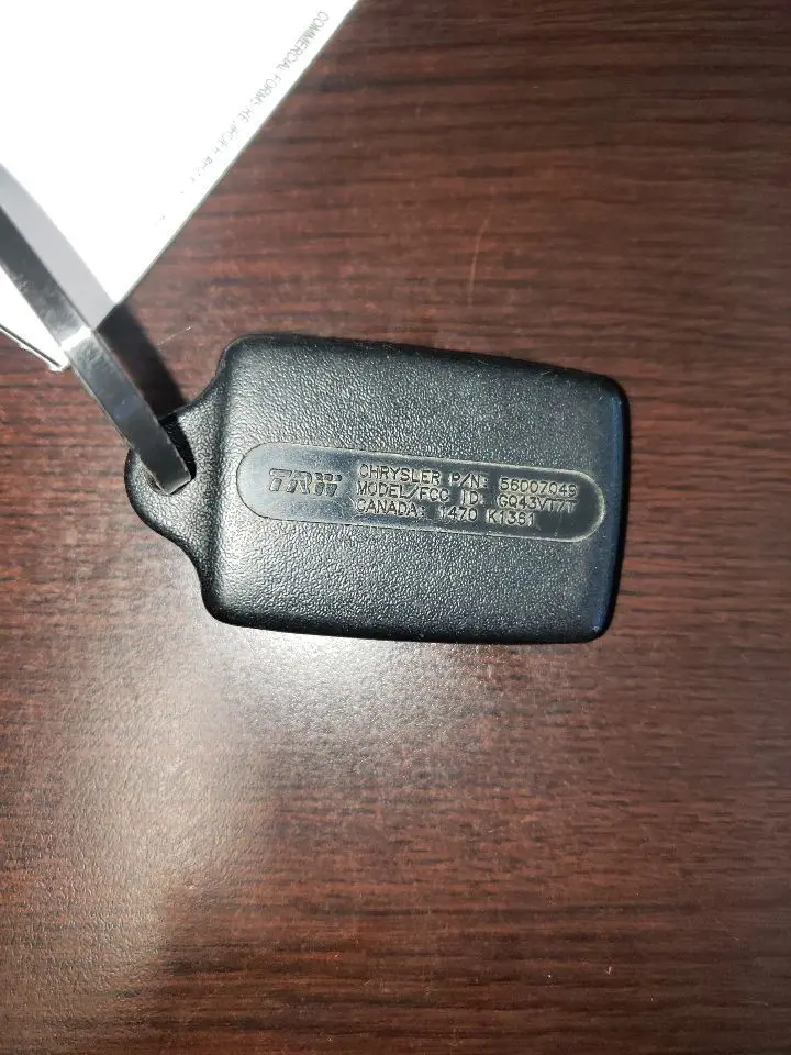 1997 Ram Two Button Remote Lock Key Fob. Part Number 56007049 2