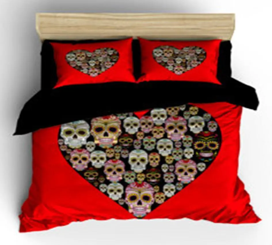 Heart-Shaped Skull Duvet Cover - Image 3