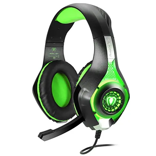 Bluefire Professional 3.5Mm Ps4 Gaming Headset Headphone With Mic And Led Lights For Playstation 4, Xbox One,Laptop, Computer (Green) 1