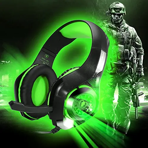 Bluefire Professional 3.5Mm Ps4 Gaming Headset Headphone With Mic And Led Lights For Playstation 4, Xbox One,Laptop, Computer (Green) 2