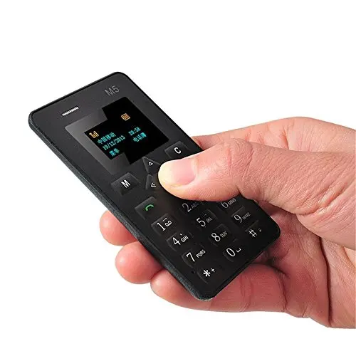 Fsmart M5 Mini Card Cell Phone 1.0 'Lcd Ultra Slim Student Version Android Smartphone Cellphone Partner, Negro 1