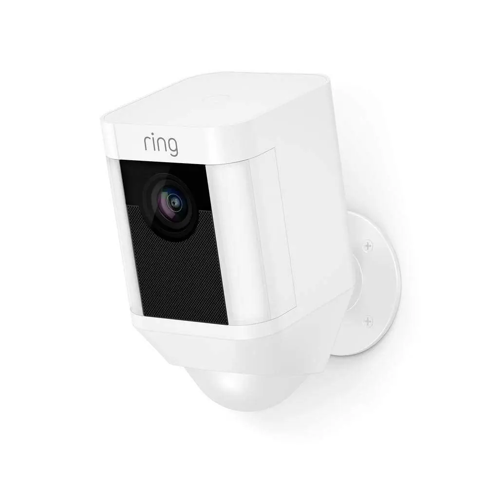 Ring 8Sb1s7-Wau0 Spotlight Cam Battery Hd Security Camera With Built Two-Way Talk And A Siren Alarm, White 1