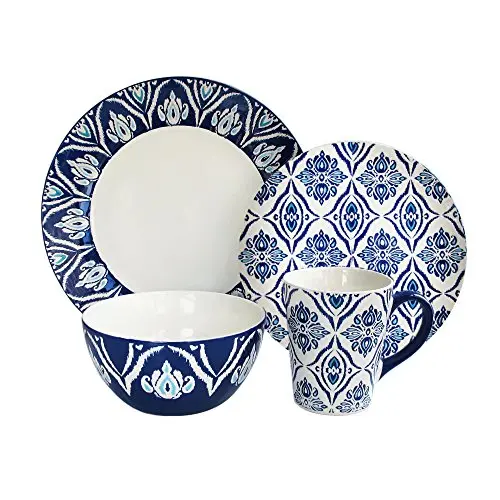 American Atelier Pirouette 16 Piece Dinnerware Set, Blue 1
