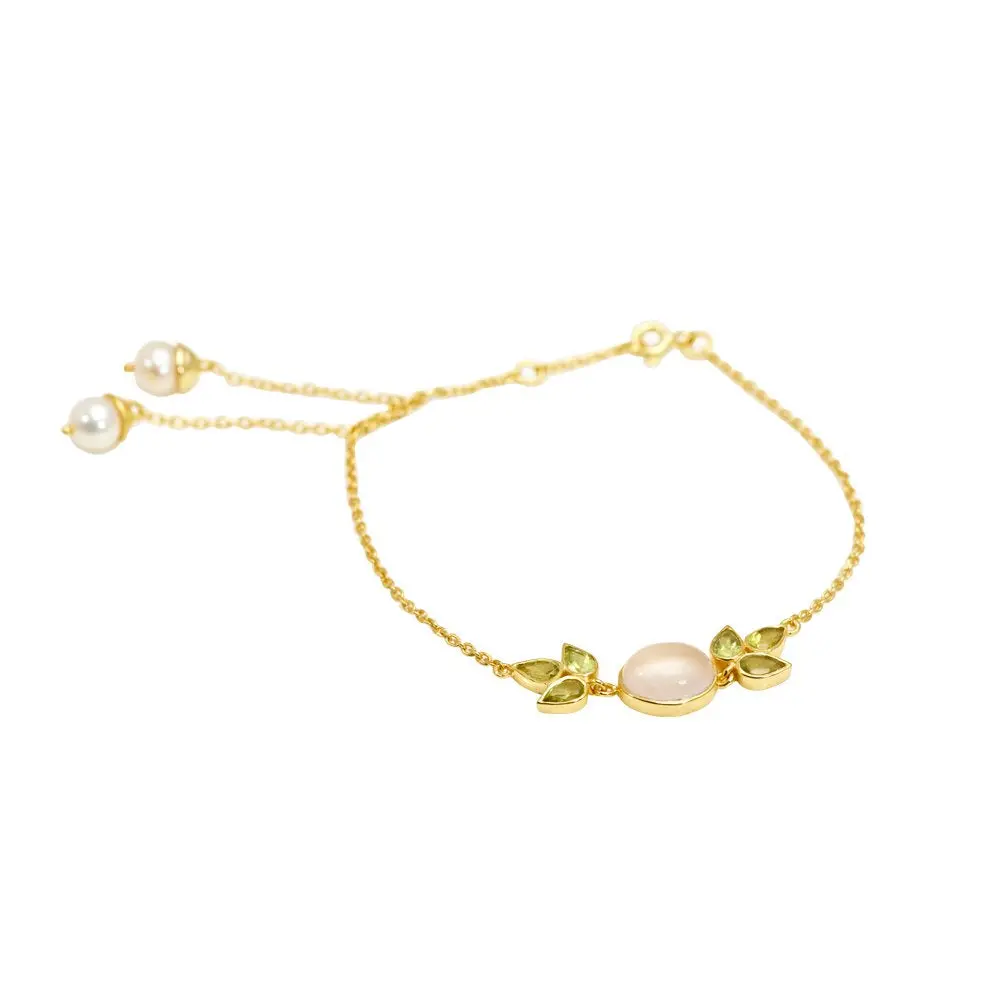 Jewel Cartel By Gehna Tints And Tinges Collection .925 Sterling Silver And Pearl Charm Bracelet 2