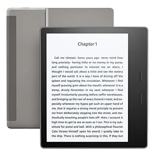 All-New Kindle Oasis E-Reader - Graphite, 7" High-Resolution Display (300 Ppi), Waterproof, Built-In Audible, 32 Gb, Wi-Fi + Free Cellular Connectivity 1