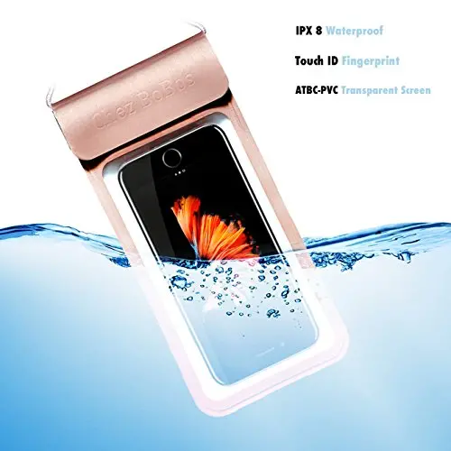 Chez Bobos Universal Waterproof Cellphone Cases Pvc Waterproof Phone Pouch Dry Bag Ipx8 For Devices Up To 6" Iphone, Samsung, Google Pixel, Htc, Lg, Huawei Pink 1