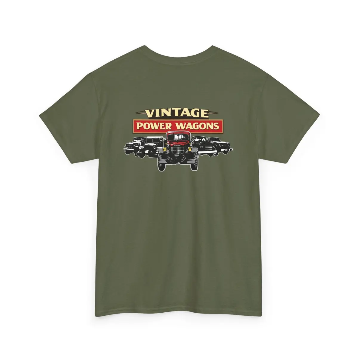 Vintage Power Wagons T-Shirt – Front: Vpw Logo - Back: Classic Vpw Lineup Heavy Cotton Tee 15