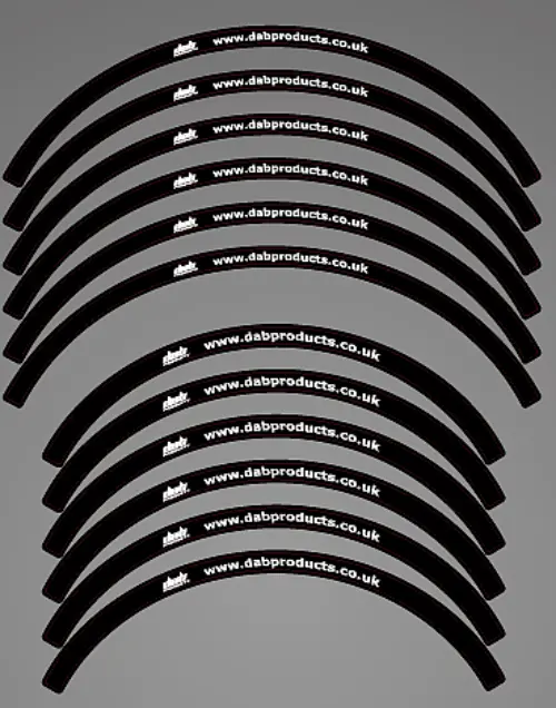 Dab Products Trials/Enduro Rim Sticker Set Black/White 1