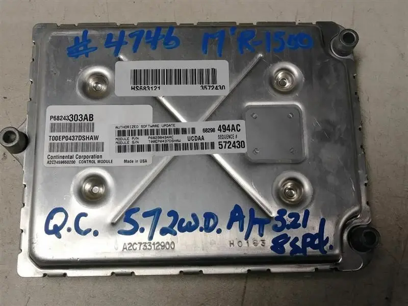 Engine Control Module #68298494Ac 2017 Dodge Ram 1500 1