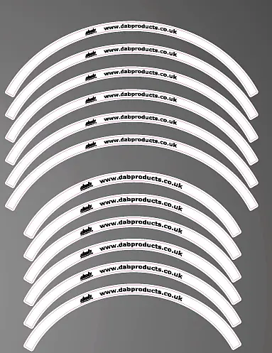 Dab Products Trials/Enduro Rim Sticker Set White/Black 1