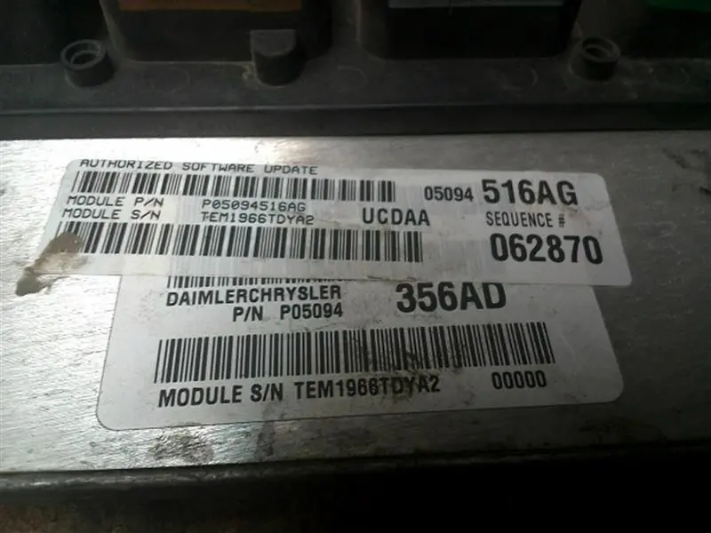 Powertrain Control Module (Pcm) #05094516Ag 2007 Dodge Ram 1500 2