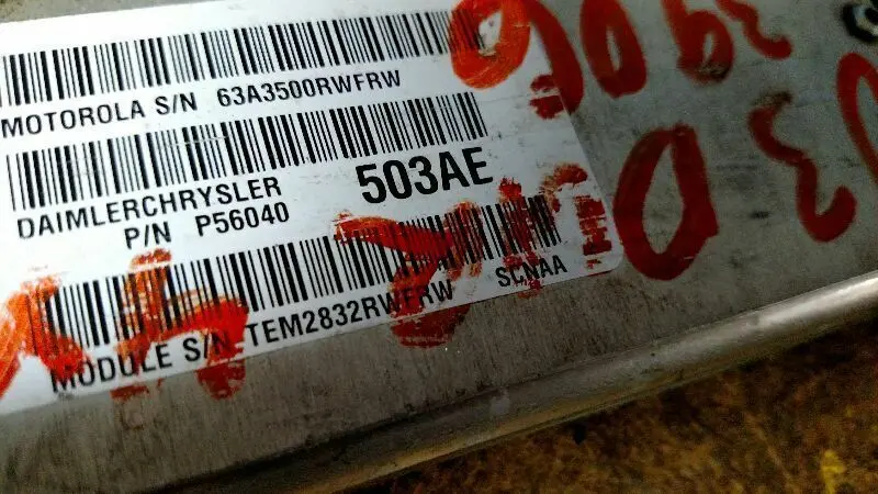 Engine Control Module #56040503Ae 2003 Dodge Durango 2