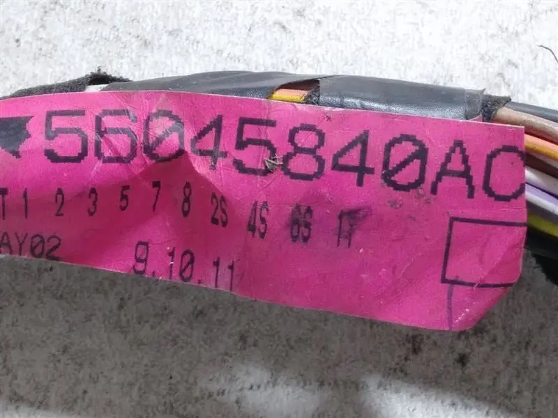 2003 Dodge Ram 2500 Cab Wire Harness. Part Number 56045840Ac 1