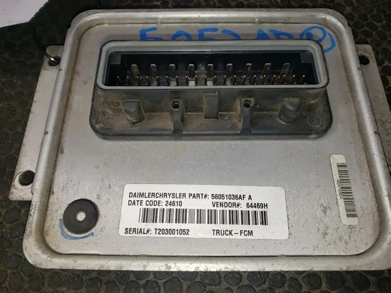 2002 Dodge Ram1500 Front Control Module (Fcm). Part Number 56051036Af 1