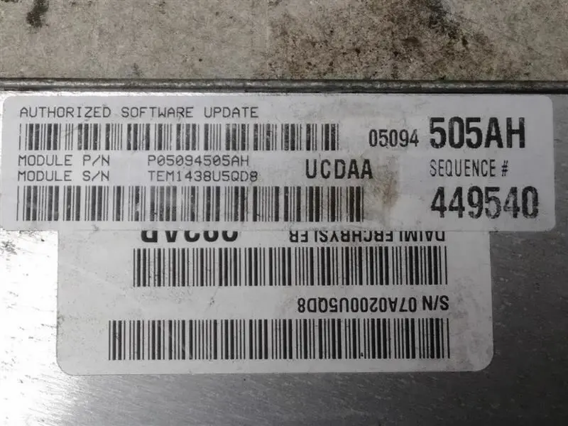 Powertrain Control Module #05094505Ah  2008 Dodge Ram 1500 1