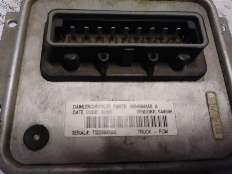 2003 Dodge Ram1500 Front Contol Module (Fcm). Part Number 56049681Ab 1