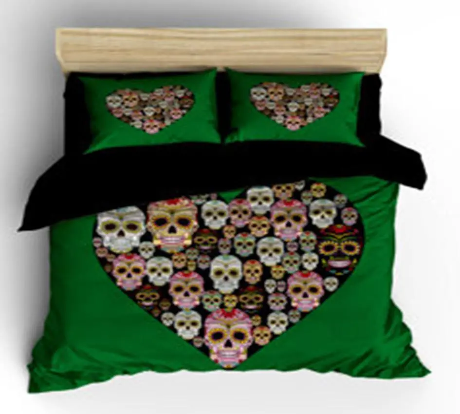 Heart-Shaped Skull Duvet Cover - Image 5