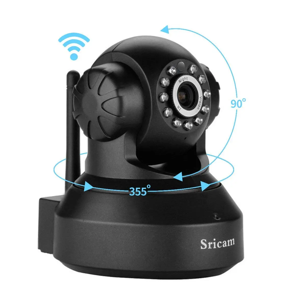 Sricam Sp Series Sp005 Wireless Hd Ip Wi-Fi Cctv Indoor Security Camera (Black) 1