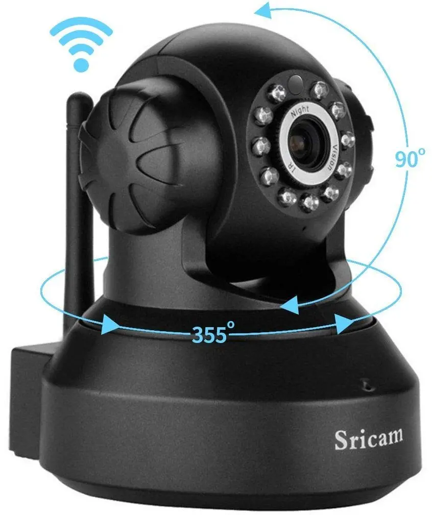 Sricam Sp Series Sp005 Wireless Hd Ip Wi-Fi Cctv Indoor Security Camera (Black) 1