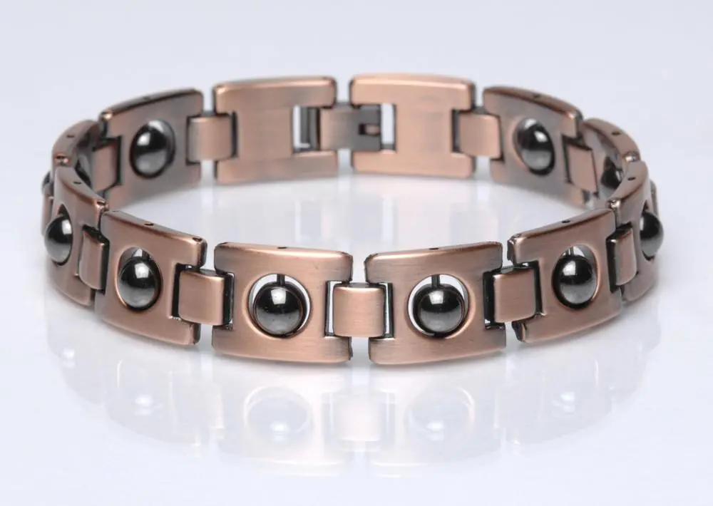 Solid Copper Magnetic Link Hematitie Bracelet Style #Lhm 1