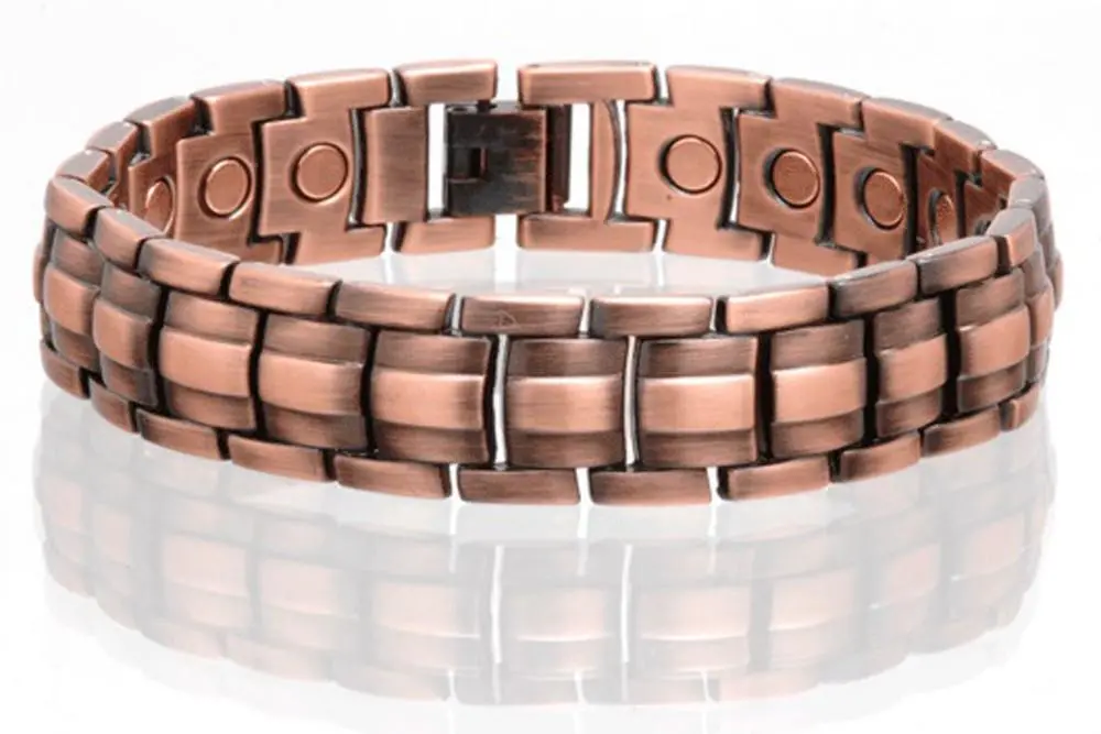 Solid Copper Magnetic Link Bracelet Style #Le 1