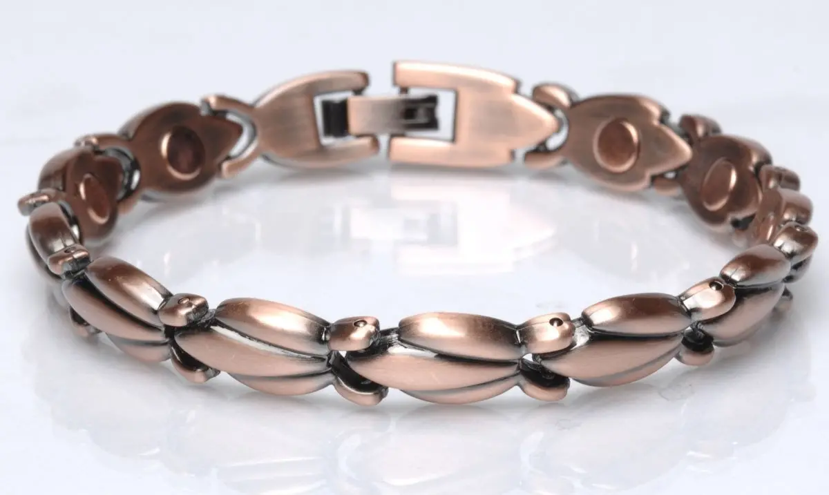 Solid Copper Magnetic Link Bracelet Style #L-Fv 1
