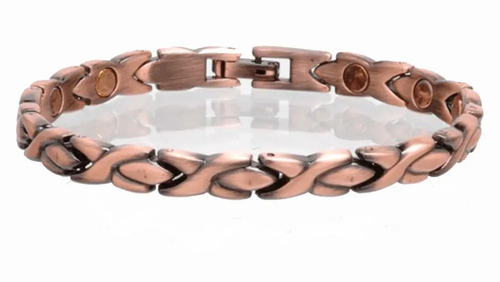 Solid Copper Magnetic Link Bracelet Style #Lxo 1