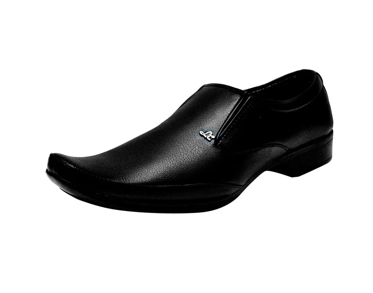 Kraasa Men's Black Leather Formal Shoes 5