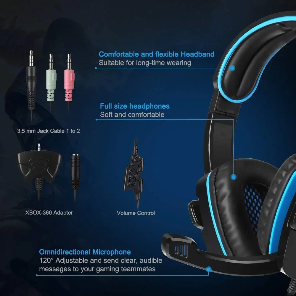 Sades Gaming Headset Headphone For Ps4/Pc/Laptop/Xbox 360 With Microphone Sa-708Gt 2