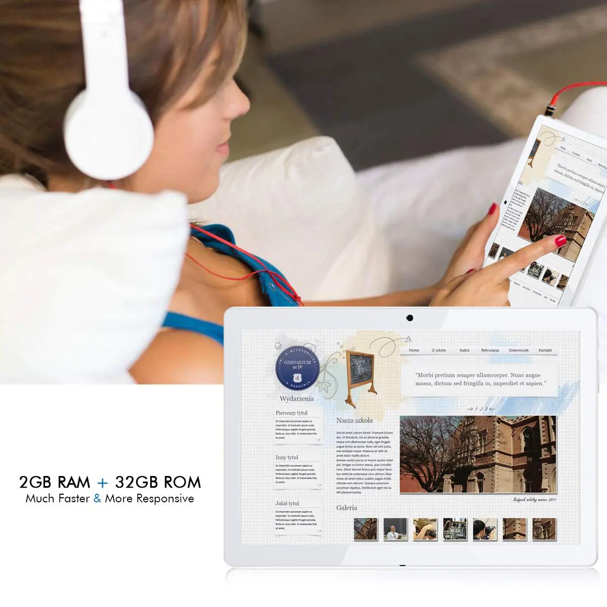 Qimaoo Tablette Tactile 10.1 Pouces Android 7.0,Tablette Pc À Double Caméra Et Double Slot De Sim Carte,1280X800 Hd Ips Écran D'affichage Quad Core,Supporte Wifi,Gps,Bluetooth 4.0(2Gb Ram+32Gb Rom) 1
