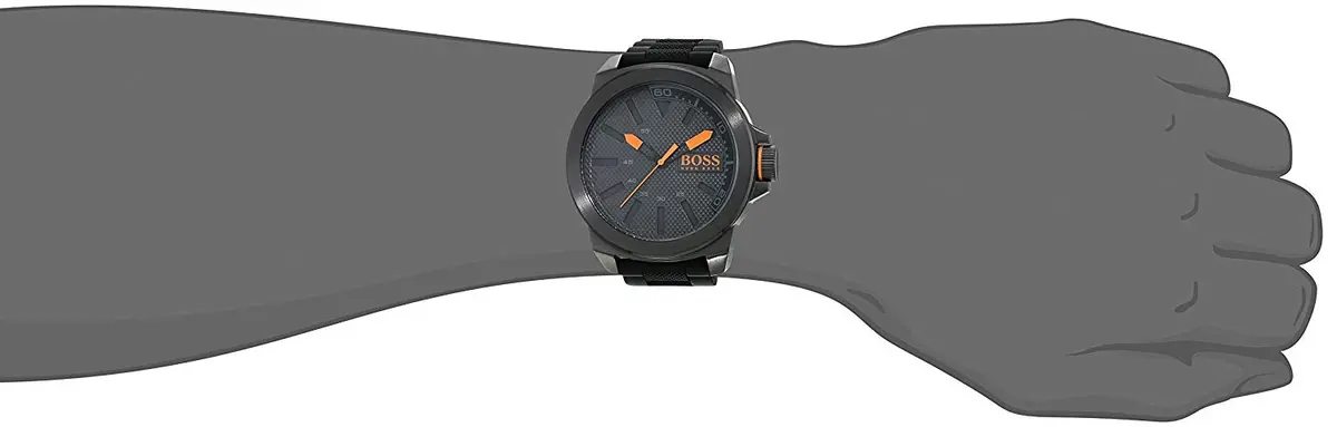 Hugo Boss Orange New York Men's Quartz Analogue Classic Black Silicone Strap 1513004 2